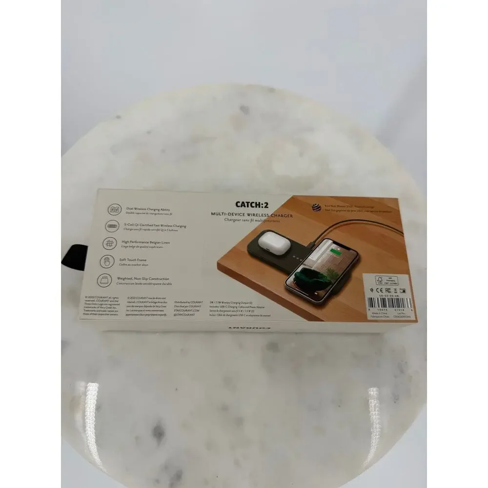 Courant CATCH:2 Essentials Dual Wireless Charger Green Linen NIB